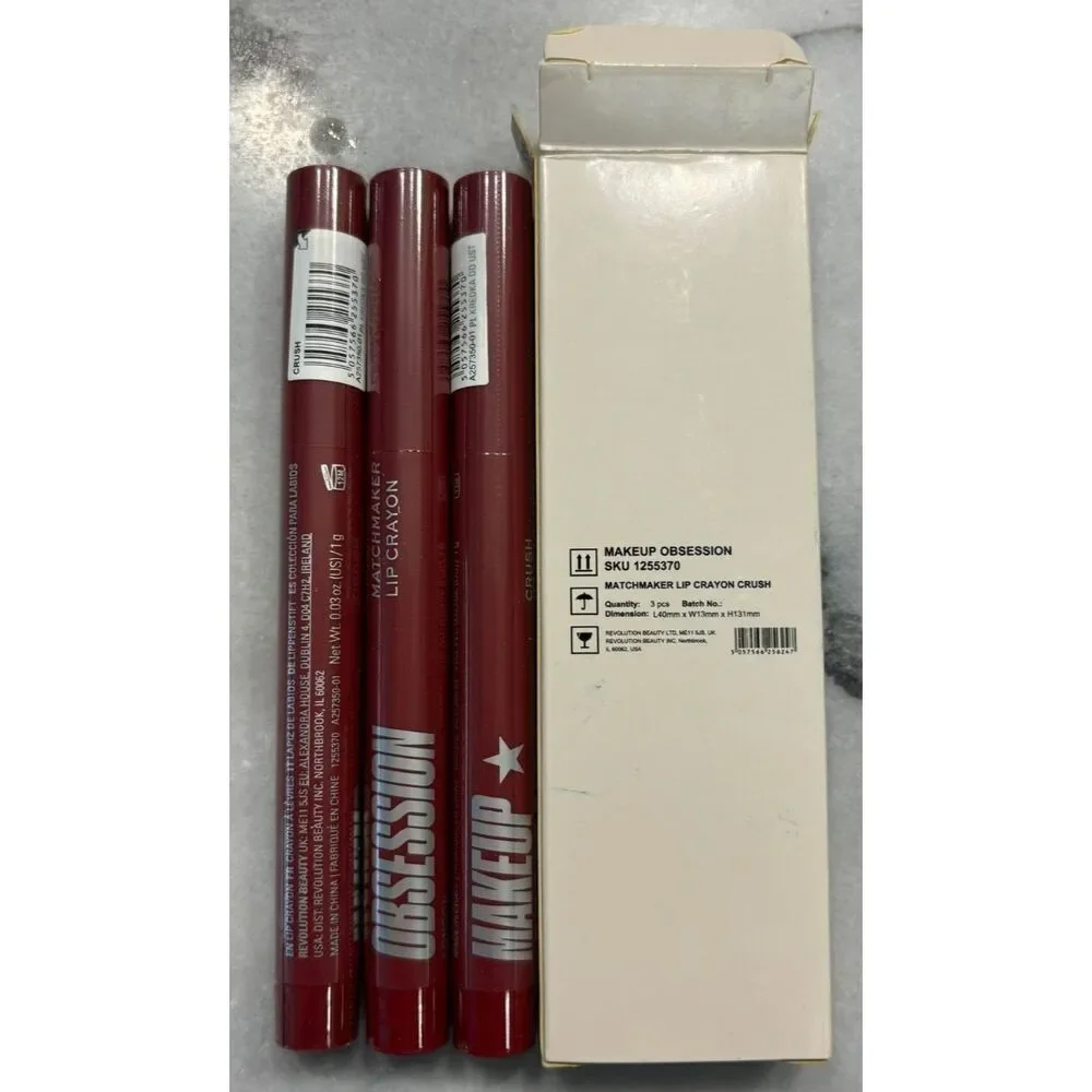 Revolution Makeup Obsession Matchmaker Lip Crayon Crush Lot of 3